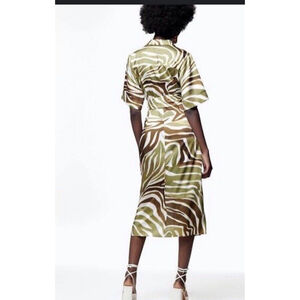 ZARA WOMAN MIDI ZW COLLECTION ANIMAL PRINT SHIRT DRESS LEOPARD 2183/060 NEW